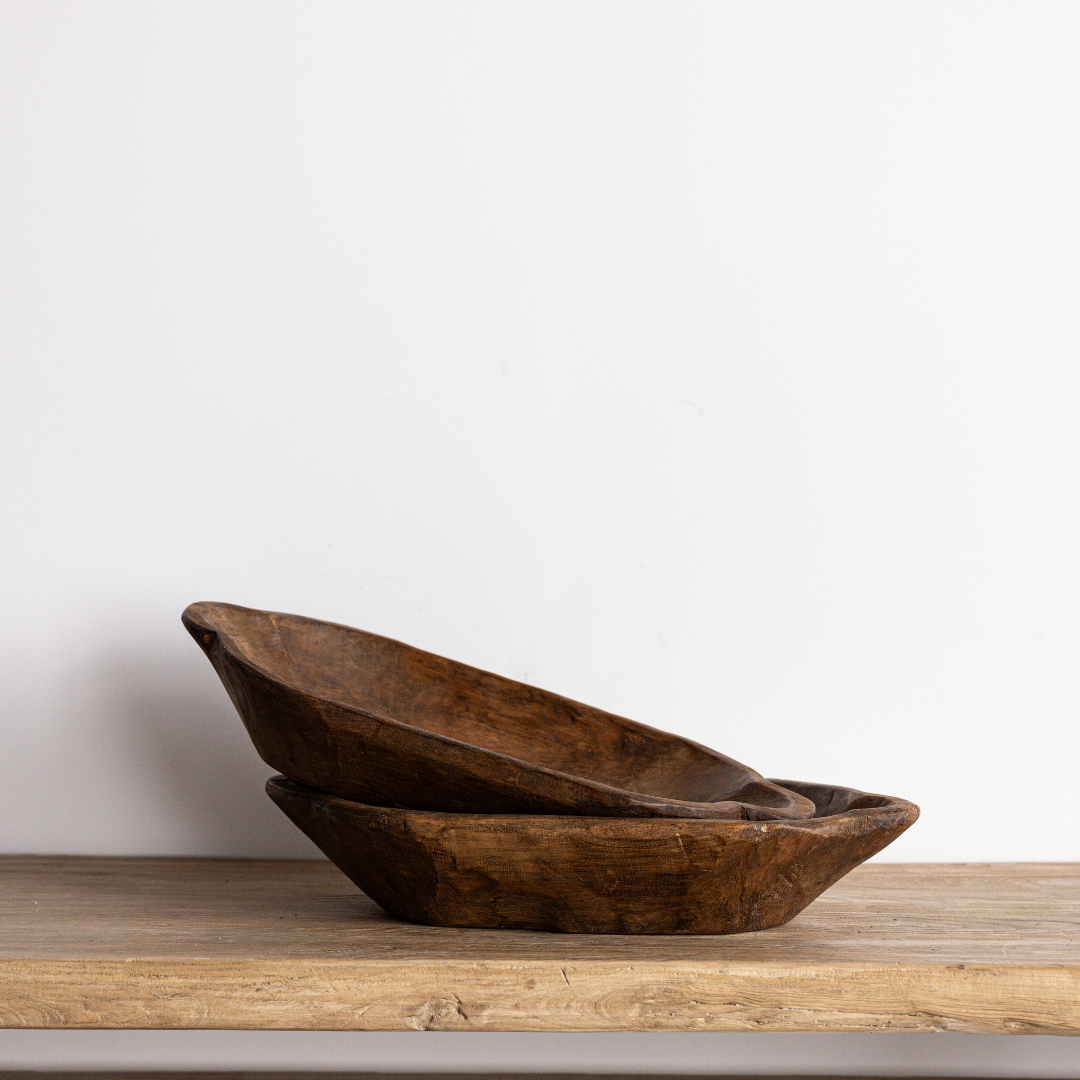 Dark Wooden Dough Bowl - Luxe B Co