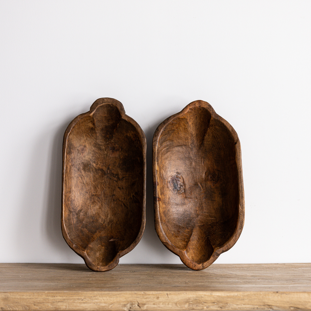 Dark Wooden Dough Bowl - Luxe B Co