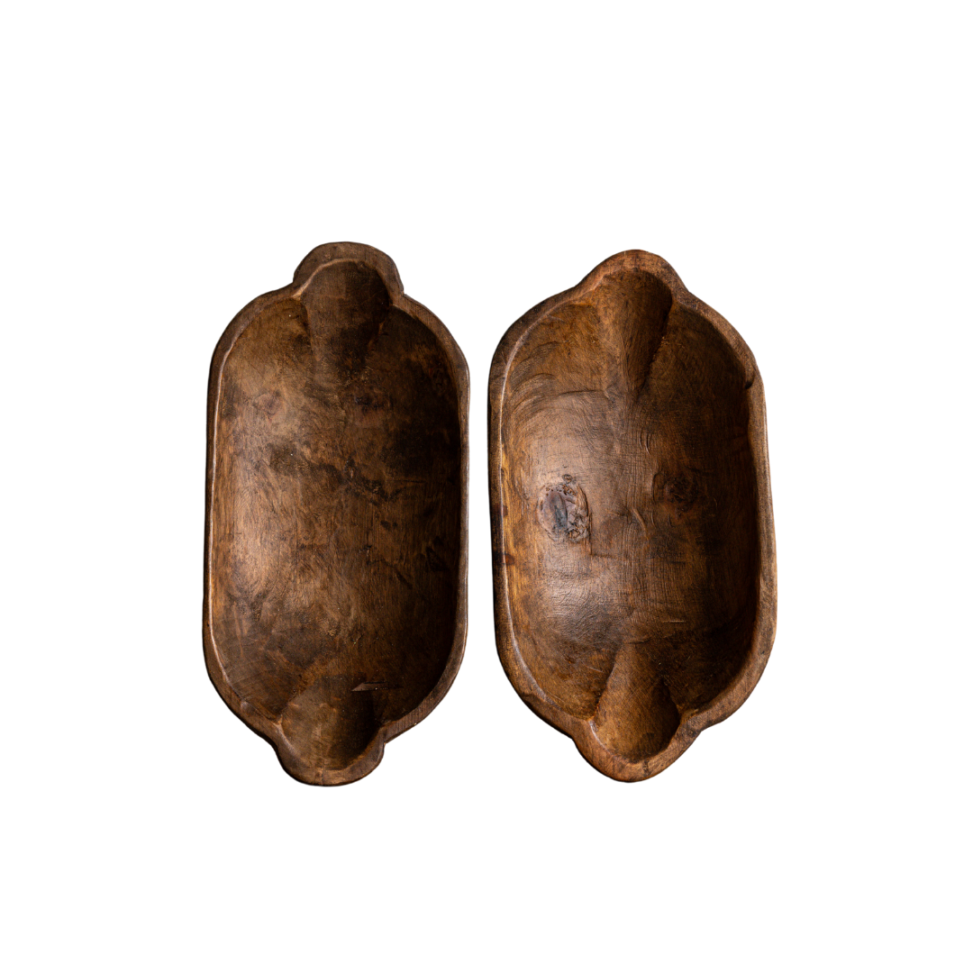 Dark Wooden Dough Bowl - Luxe B Co