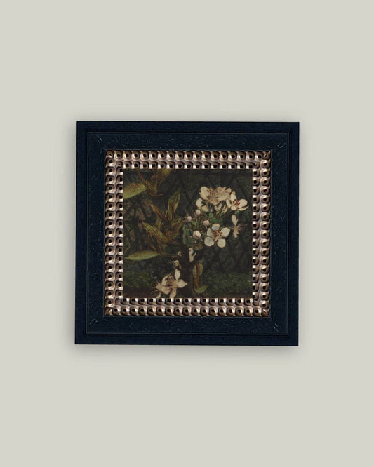 Dark Apple Blossoms Framed Antique Art - Luxe B Co