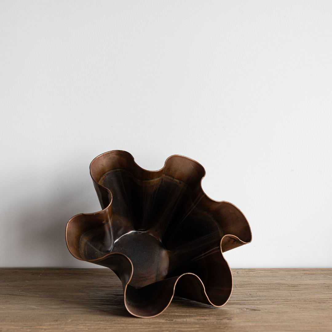 Decorative Metal Ruffled Bowl | By Luxe B Co.