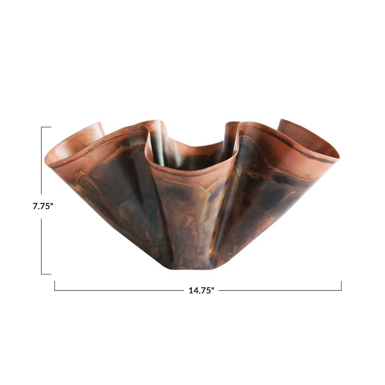 Decorative Metal Ruffled Bowl | By Luxe B Co.