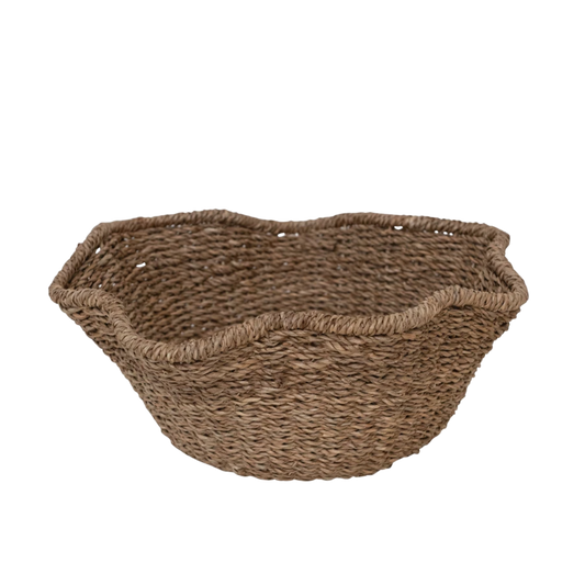Decorative Ruffled Woven Bowl | By Luxe B Co.