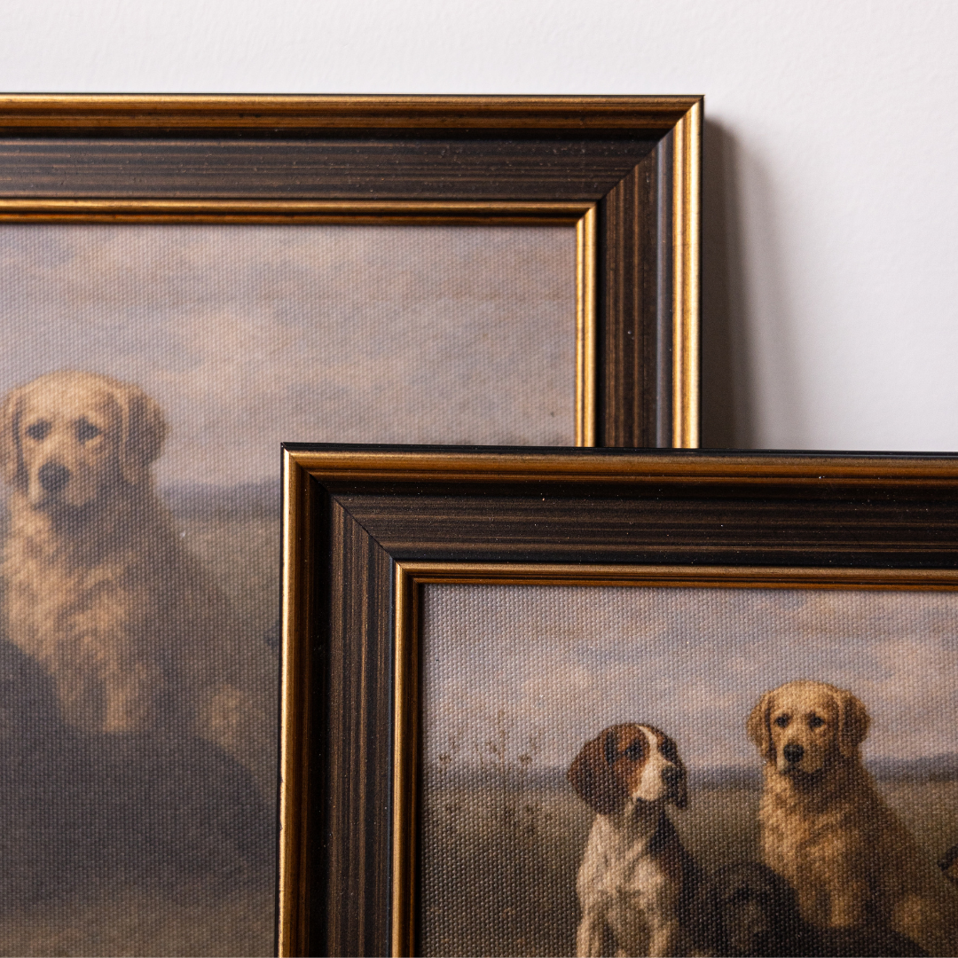 Dog Breeds | Antique Inspired Brass Trim Black Framed Art By Luxe B Co.