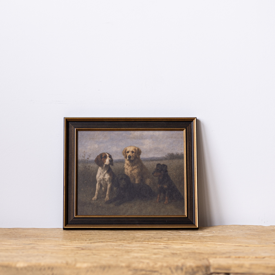 Dog Breeds | Antique Inspired Brass Trim Black Framed Art By Luxe B Co.