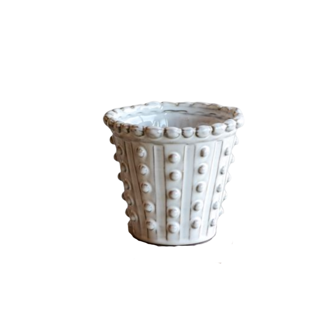 Dotted White Planter | By Luxe B Co