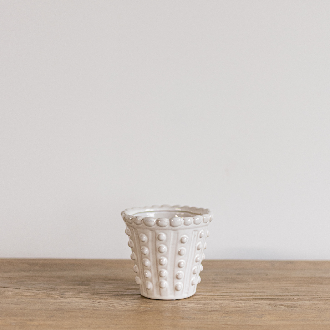  Dotted White Planter | By Luxe B Co.