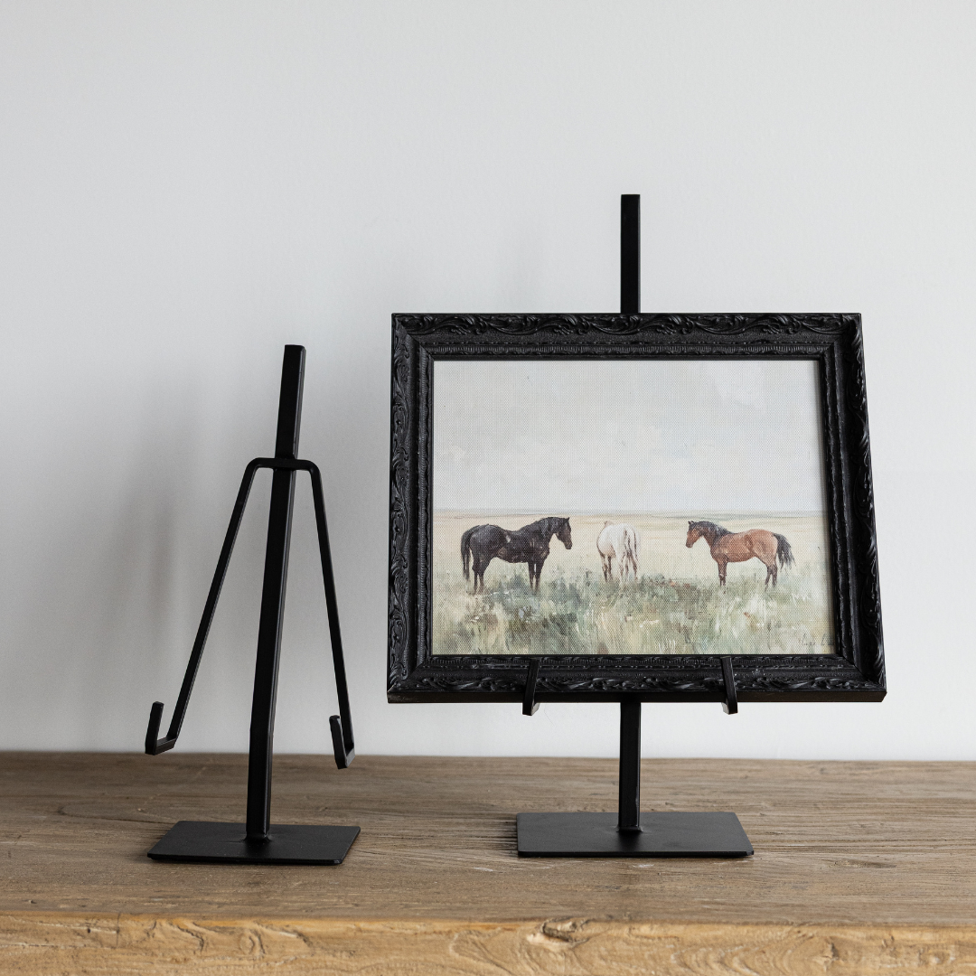 Dual Arm Black Iron Easel | By Luxe B Co. 