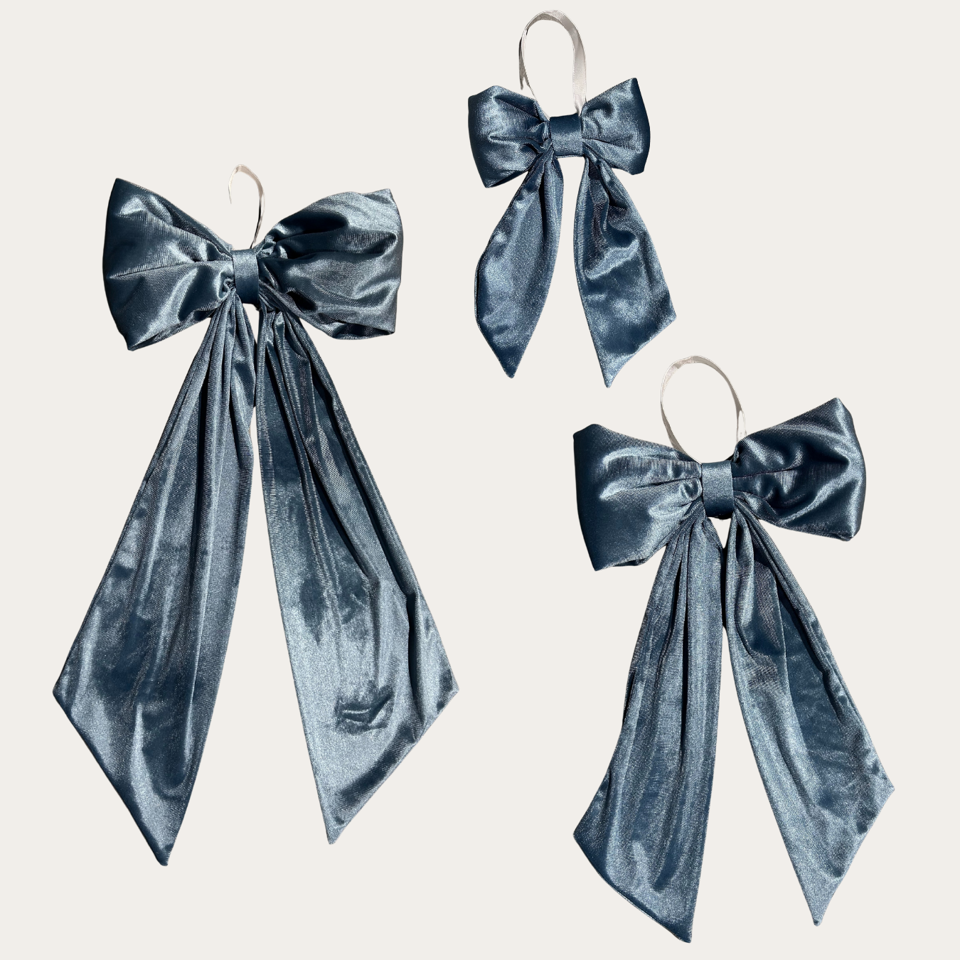 Dusty Blue Velvet Holiday Bows | By Luxe B Co. 