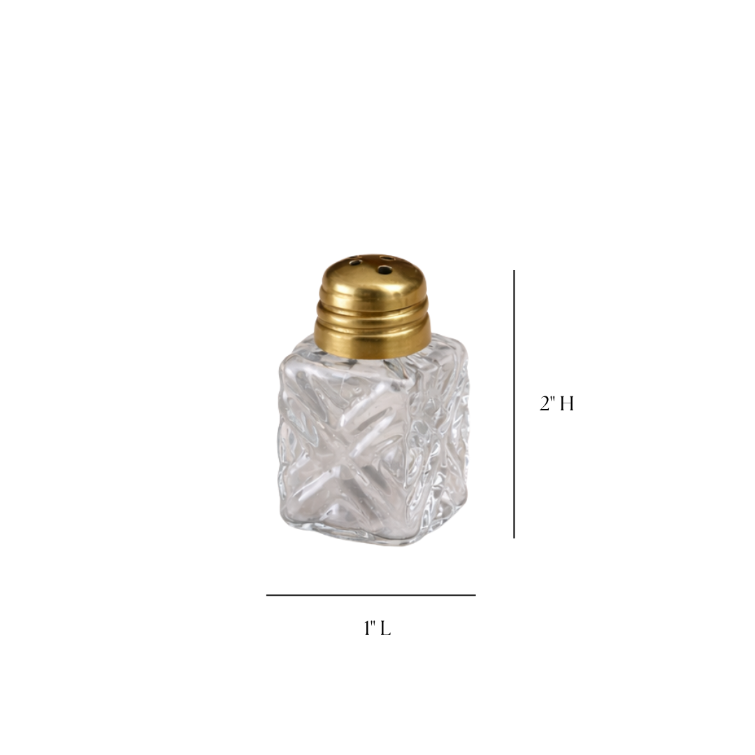 Engraved Glass Mini Salt & Pepper Shaker | By Luxe B Co. 