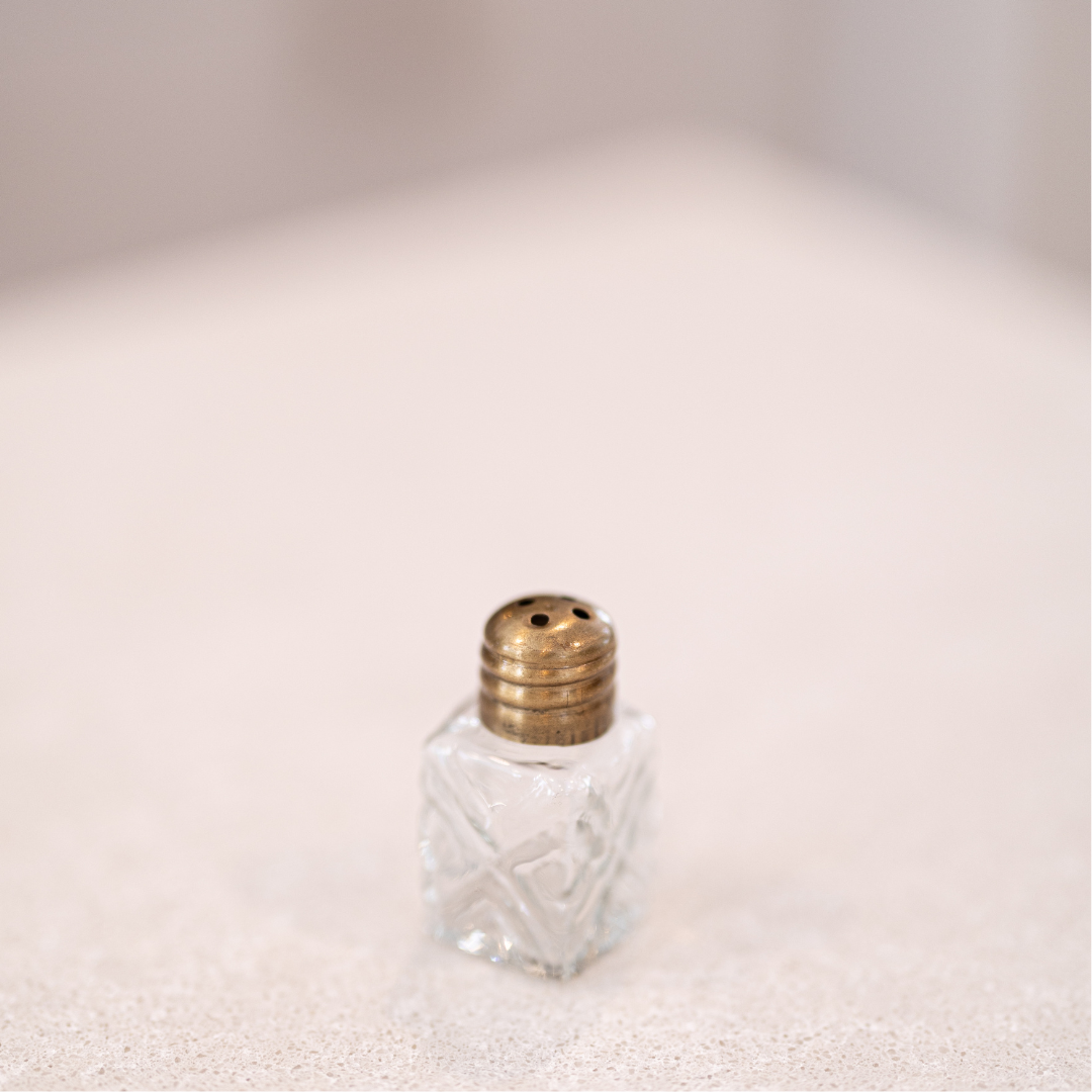 Engraved Glass Mini Salt & Pepper Shaker By Luxe B Co. 