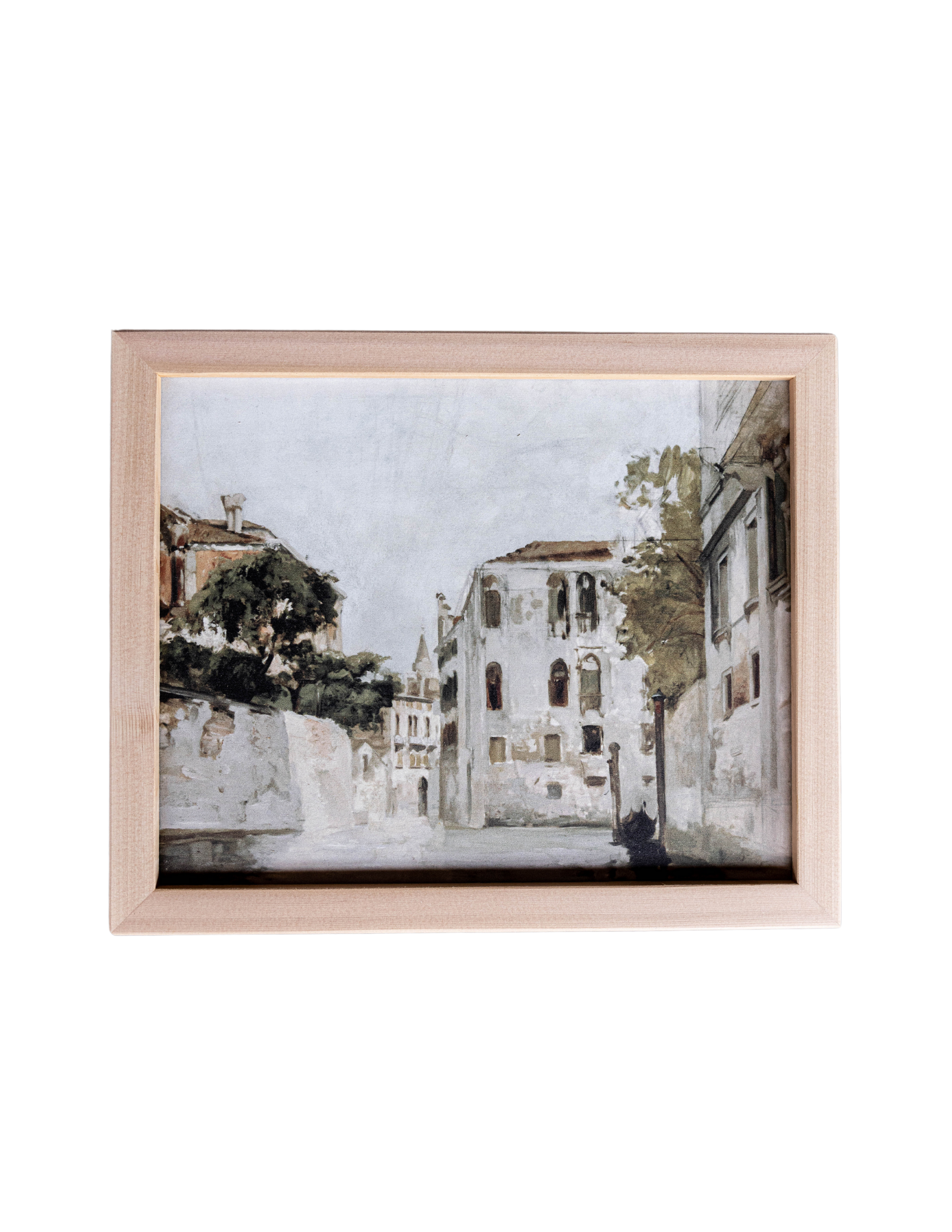 European Stone Street Pine Framed Art | By Luxe B Co. 