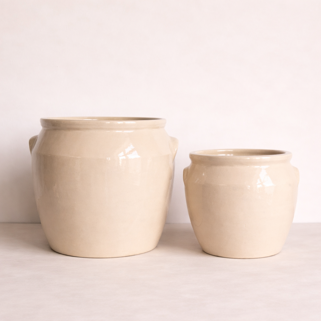 French Replica Cream Glazed Confit Crock Pot - Luxe B Co