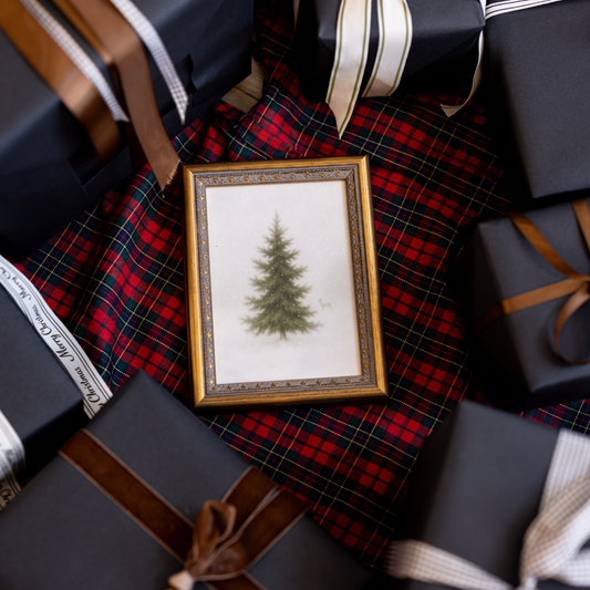 Frosty Pine | Antique Inspired Brass Mould Framed Art