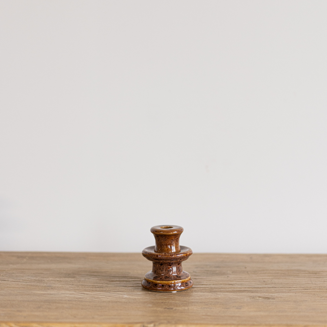 Gingerbread Ceramic Candle Holder | By Luxe B Co. 