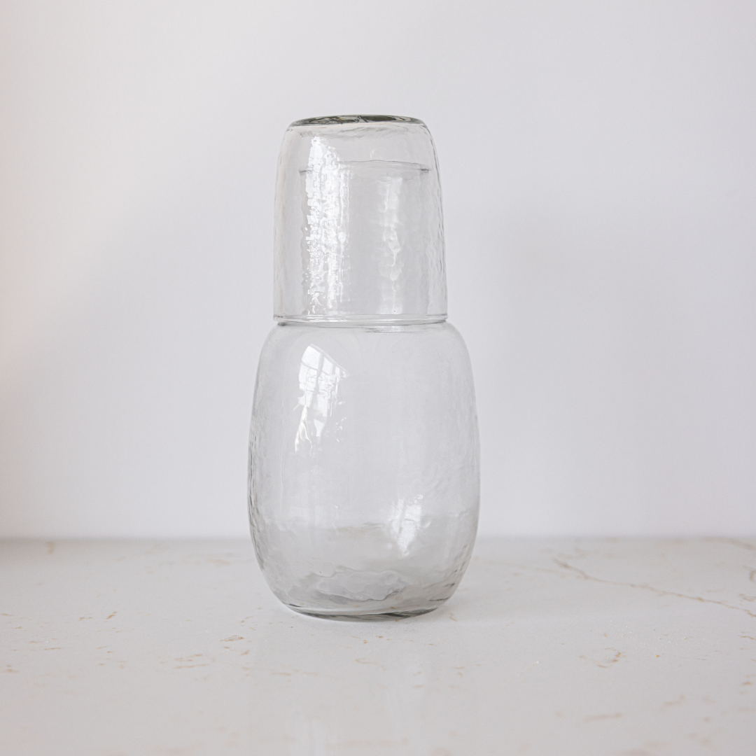 Glass Carafe With Tumbler Set | By Luxe B Co
