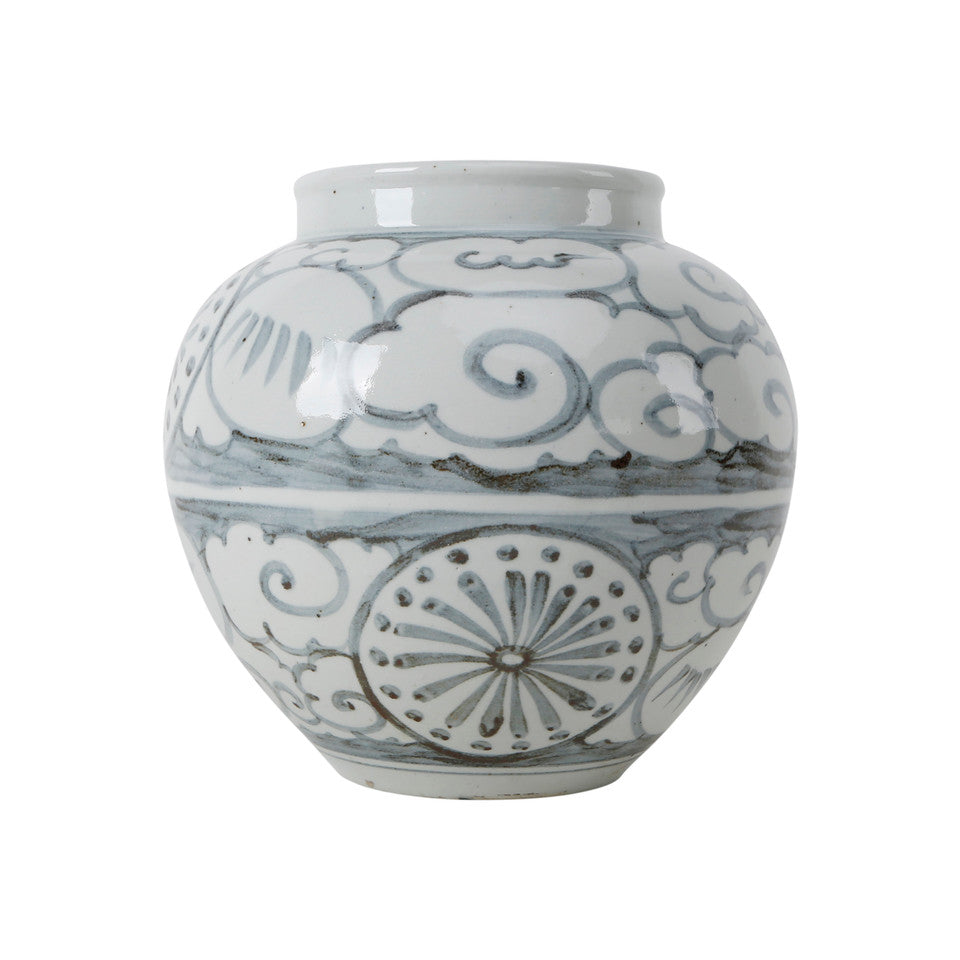 Glazed Cloud Motif Vase | By Luxe B Co.