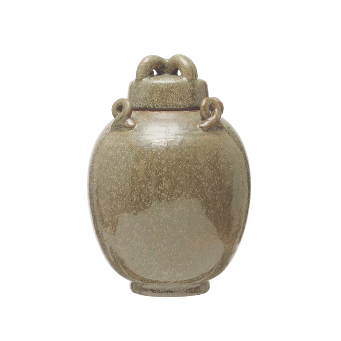 Glazed Green Stoneware Cachepot | By Luxe B Co.