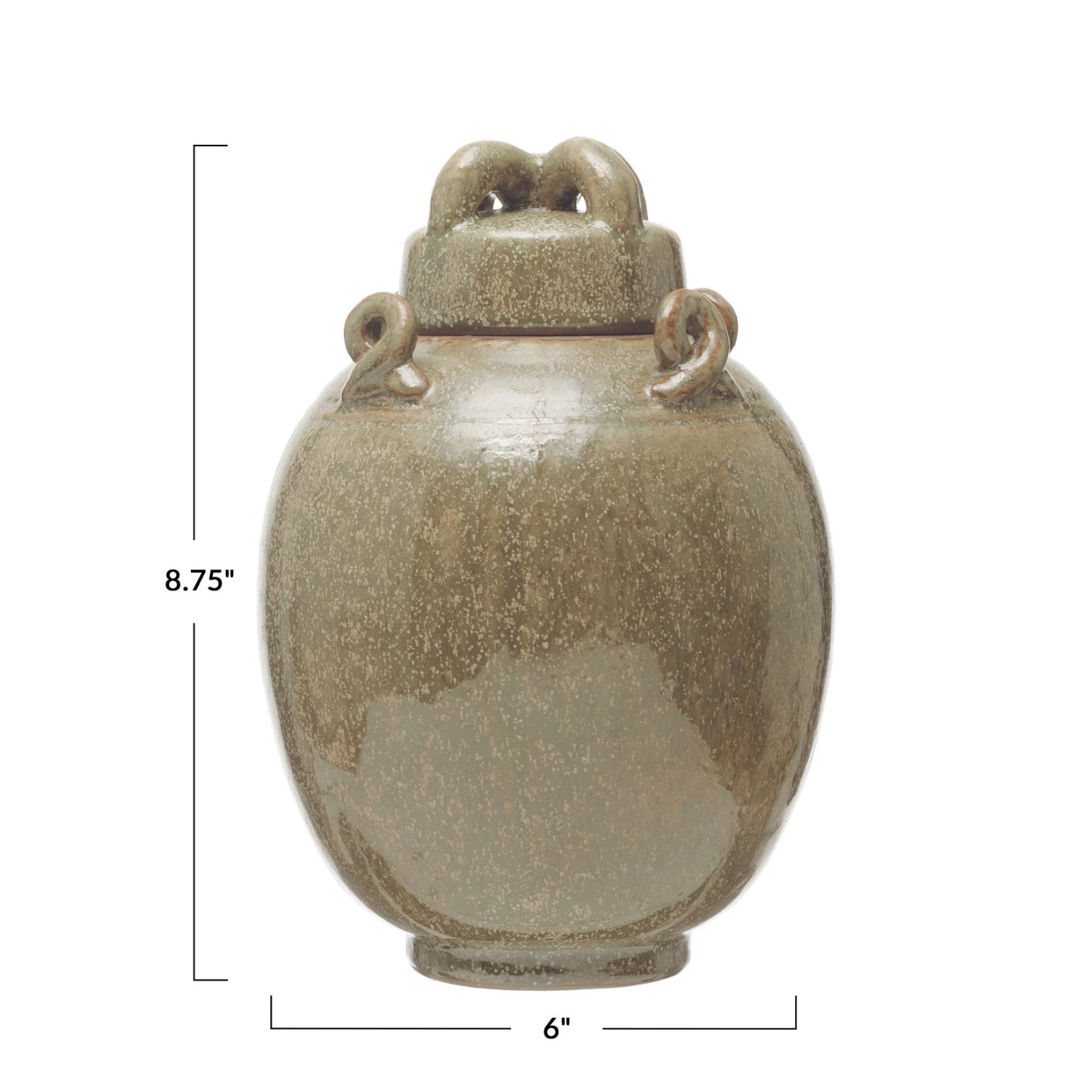 Glazed Green Stoneware Cachepot | By Luxe B Co.