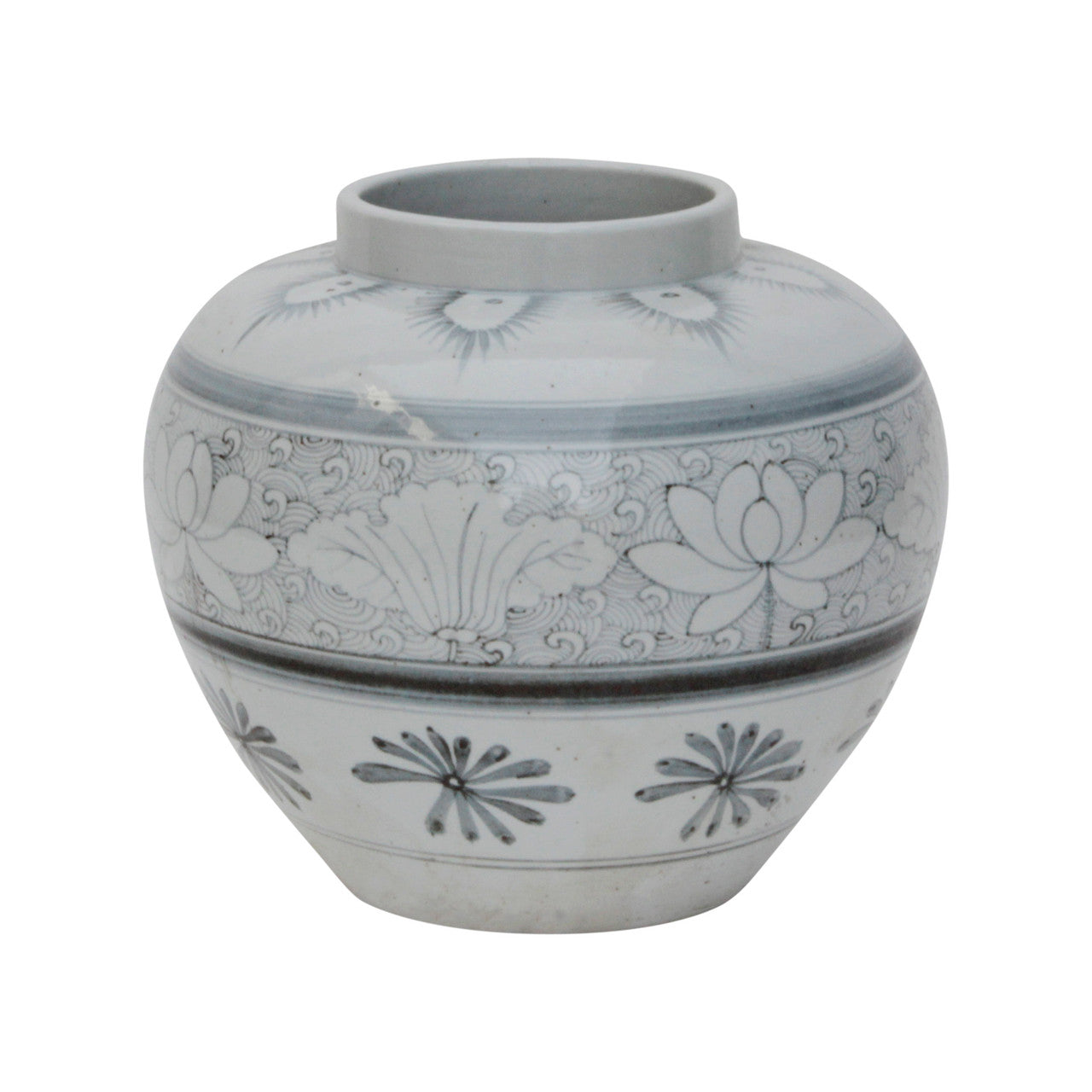 Glazed Lotus Motif Vase | By Luxe B Co.