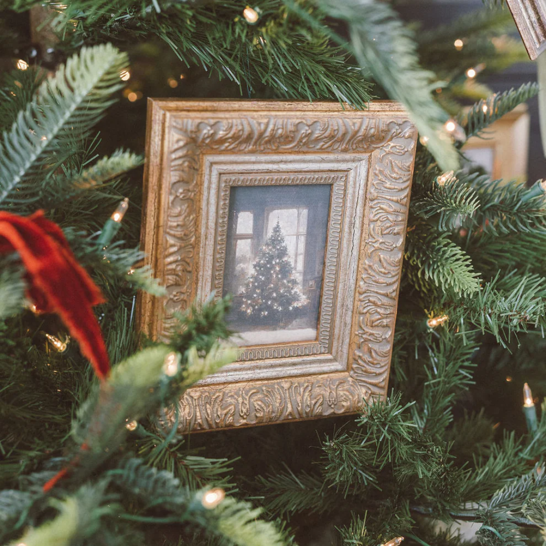 Glowing Christmas Tree Framed Antique Inspired Art | By Luxe B Co