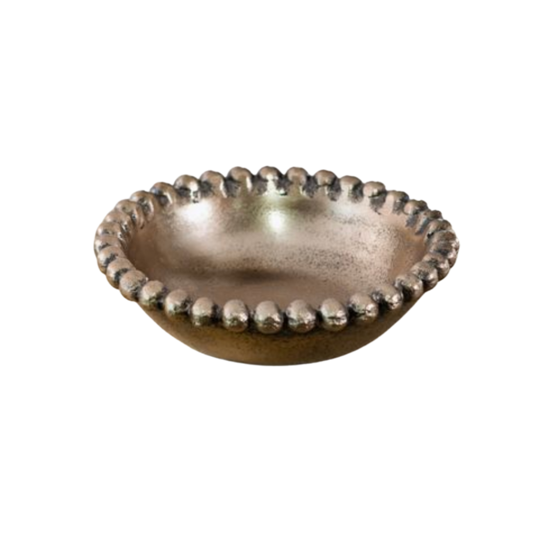 Bronze Aluminum Beaded Bowl | By Luxe B Co.