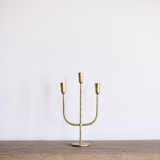 Gold 3 Arm Candelabra Large By Luxe B Co. 