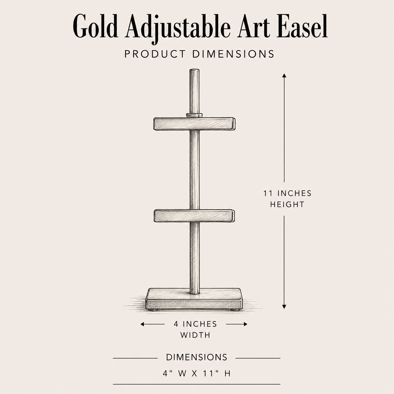 Gold Adjustable Art Easel By Luxe B Co. 