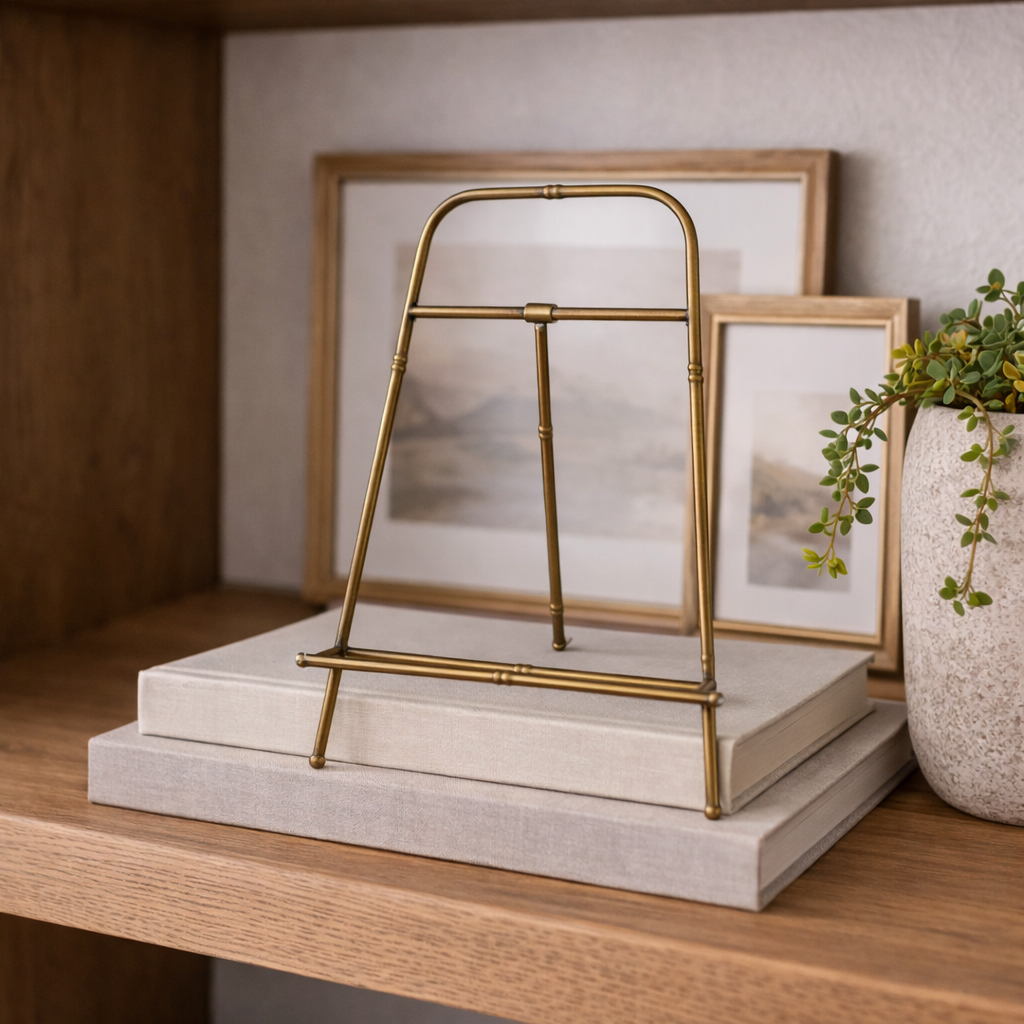 Gold Finish Metal Arched Easel | By Luxe B Co. 