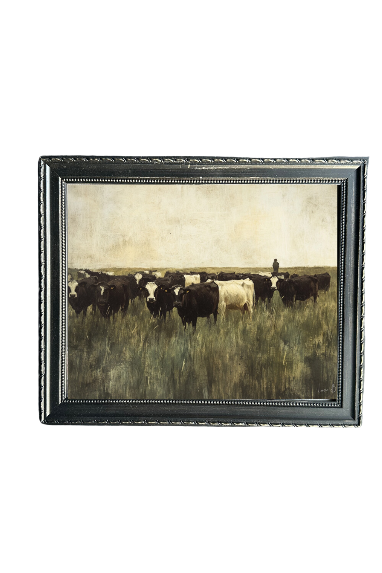 Grazing Cows | French Country Black Framed Art - Luxe B Co