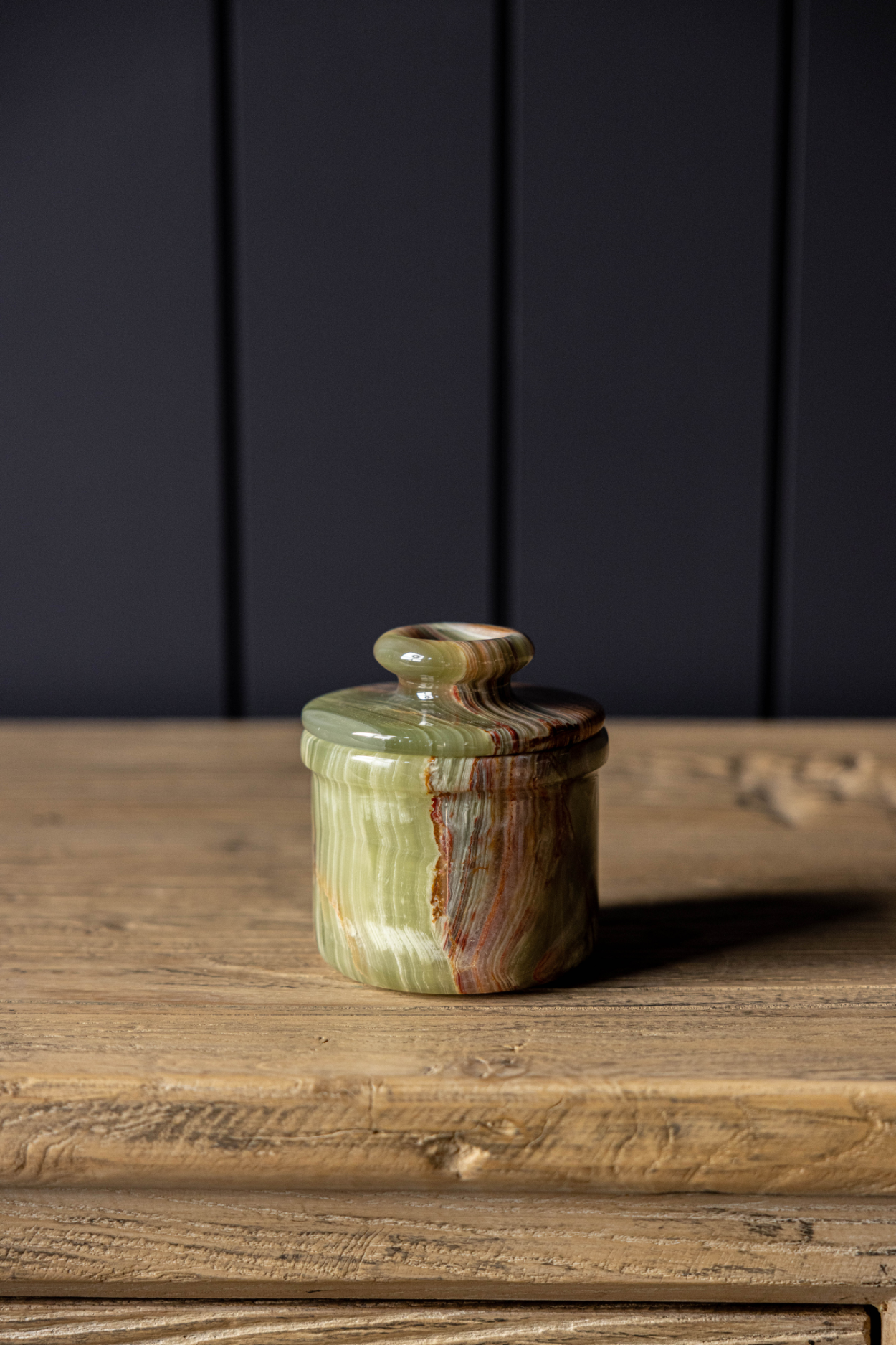 Green Marble Butter Bell w/ Knife | By Luxe B Co 