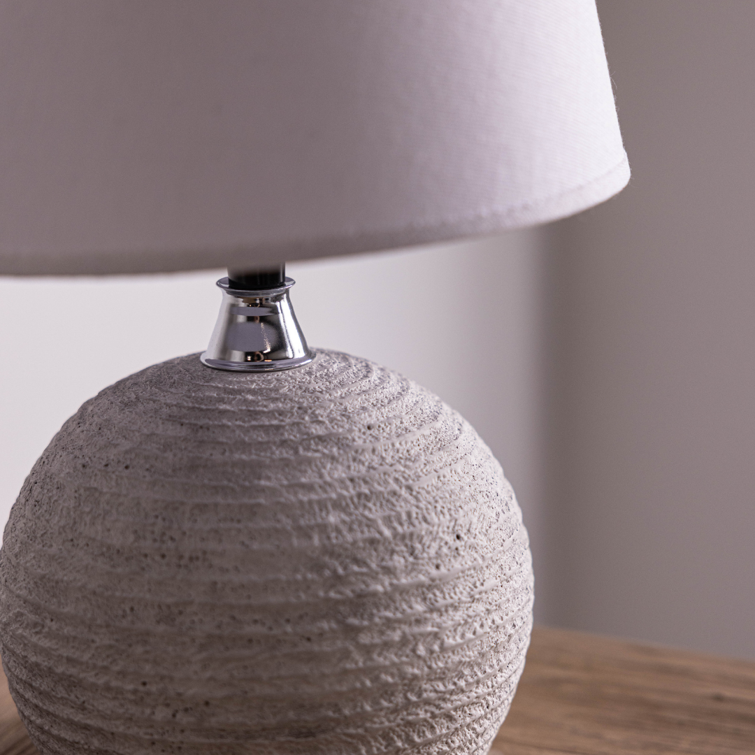 Grey Ceramic Lamp By Luxe B Co. 