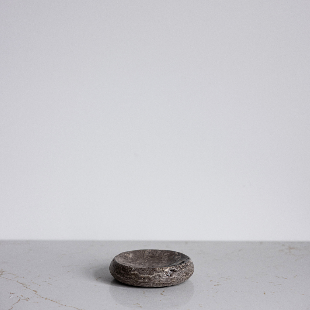 Grey Travertine Soap Dish By Luxe B Co.