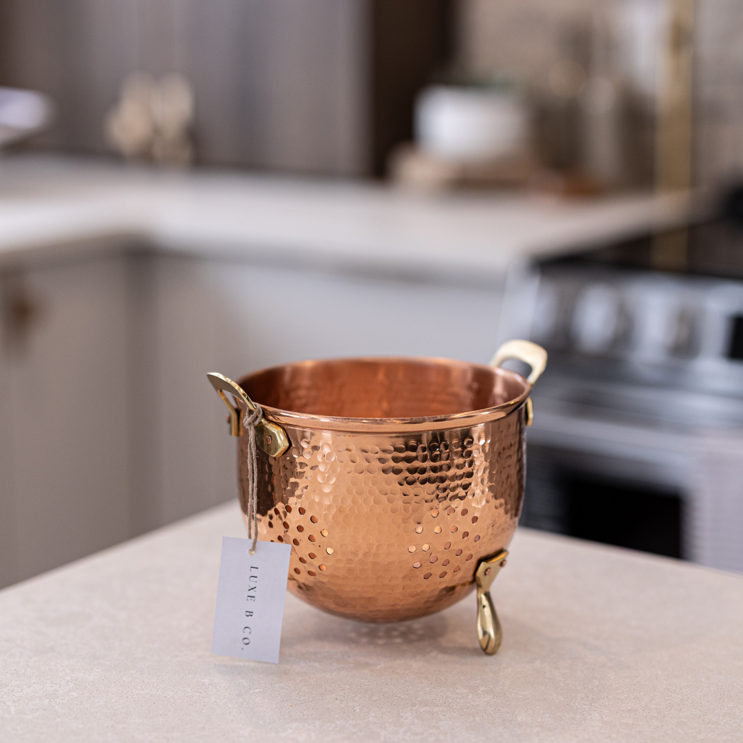 Hammered Copper Kitchen Strainer By Luxe B Co. 