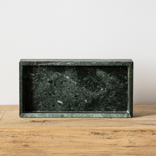 Hand Cut Green Marble Tray | By Luxe B Co.