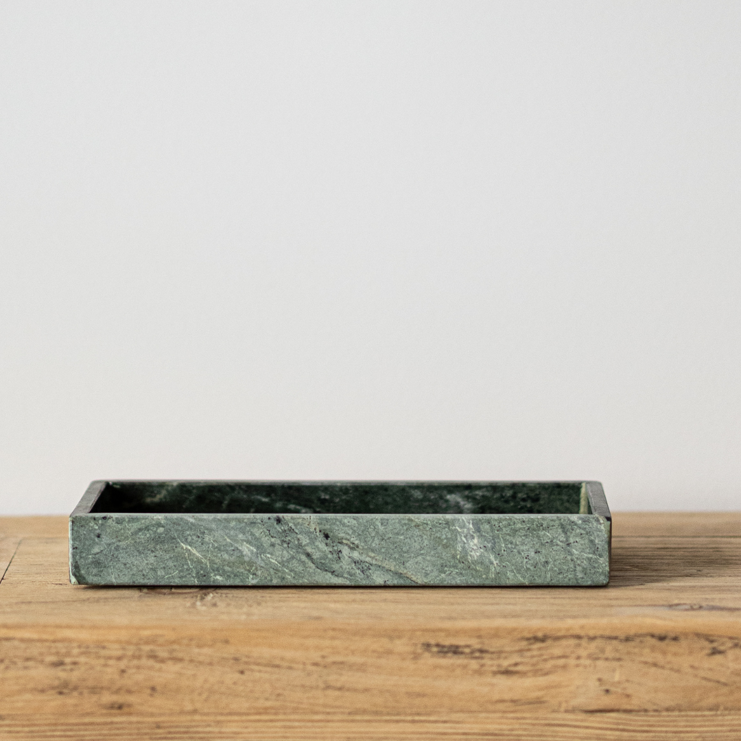 Hand Cut Green Marble Tray | By Luxe B Co.