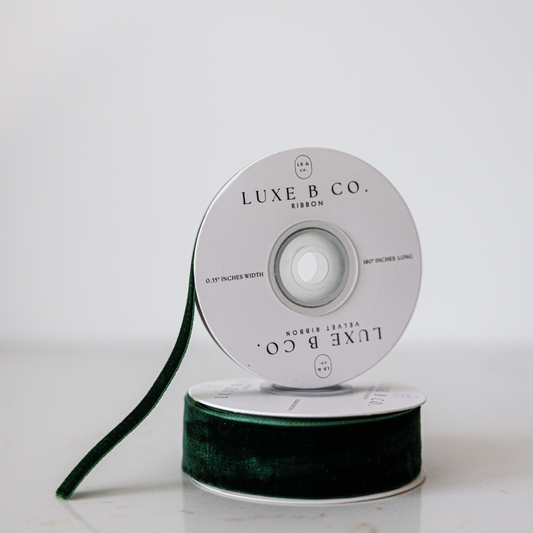 Emerald Green Velvet Ribbon Holiday Decor | By Luxe B Co. 
