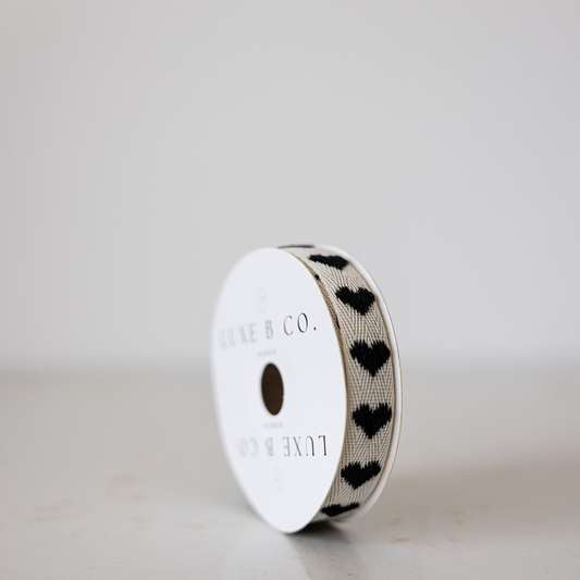 Black Hearts Woven Ribbon | By Luxe B Co.