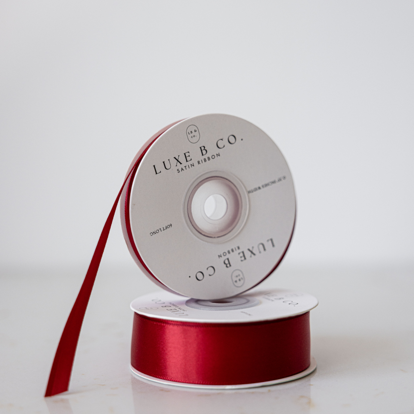 Garnet Red Satin Ribbon Holiday Decor | By Luxe B Co. 