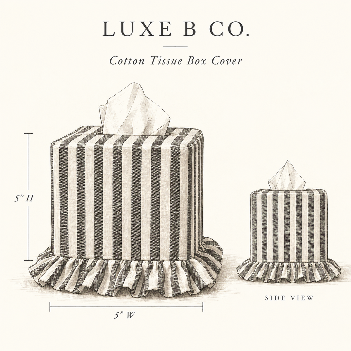 Holiday Plaid Cotton Tissue Box Cover By Luxe B Co. 