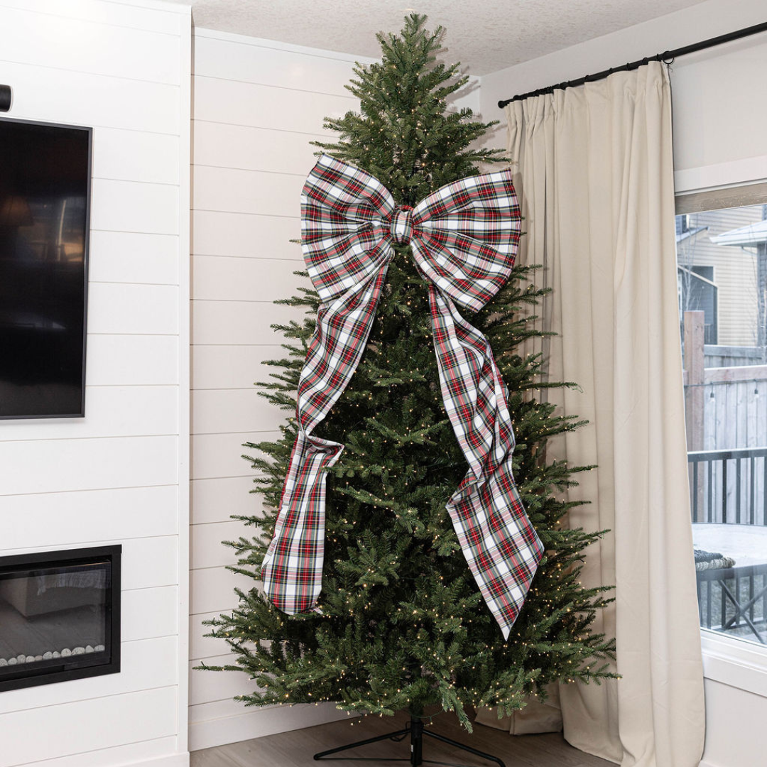 Holiday Red Plaid Oversized Bow Large | By Luxe B Co.