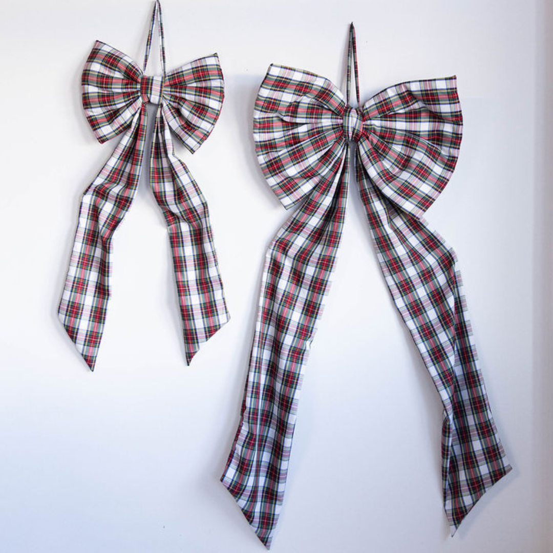 Holiday Red Plaid Oversized Bow Medium | By Luxe B Co.