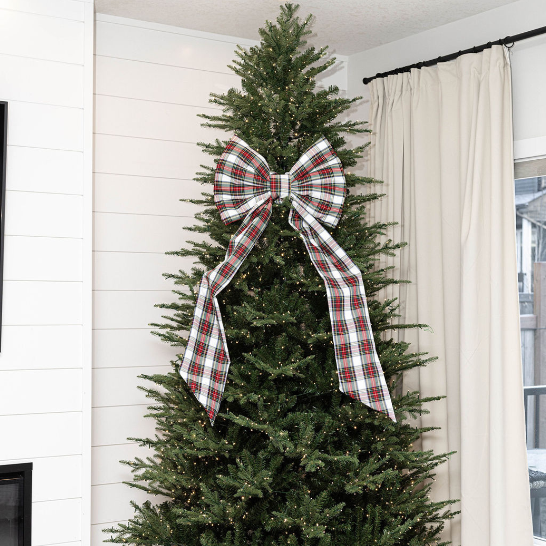 Holiday Red Plaid Oversized Bow Medium | By Luxe B Co.