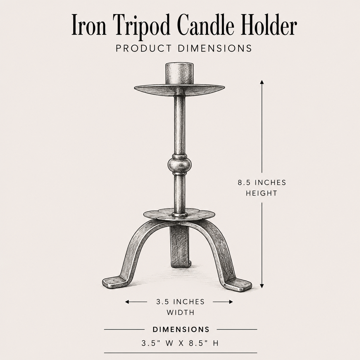 Iron Tripod Candle Holder By Luxe B Co. 