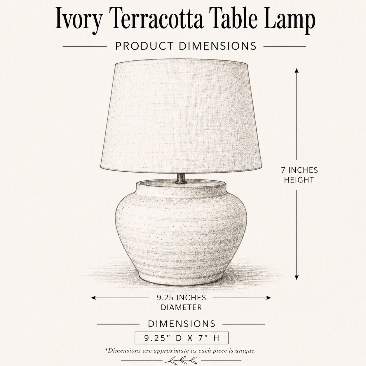 Ivory Terracotta Table Lamp By Luxe B Co. 
