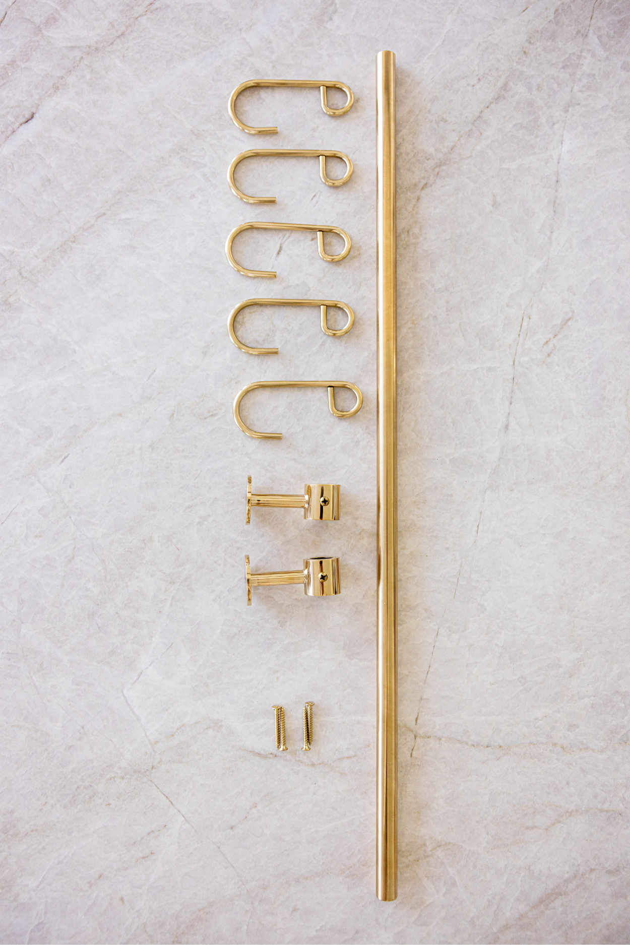 Solid Brass Kitchen Utensil Rail | By Luxe B Co. 