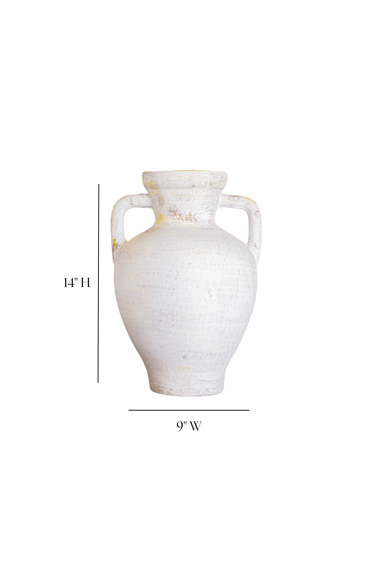 Lesbos White Urn Vase With Handle Large | By Luxe B Co. 