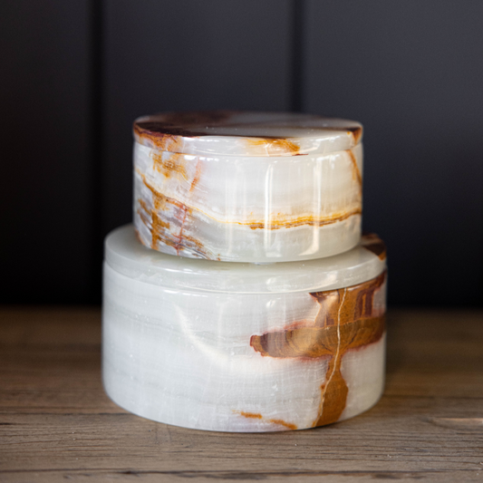 Light Green Onyx Lidded Marble Dish - Luxe B Co