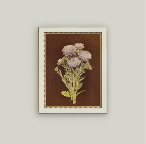 Lilac Dahlia Framed Antique Inspired Art | By Luxe B Co. 