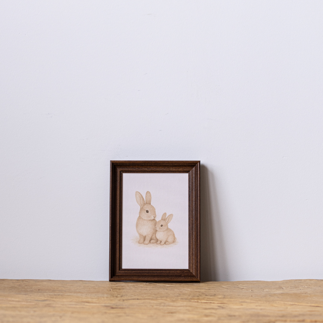 Little Bunnies | Antique Inspired Classic Westbury Framed Art By Luxe B Co. 
